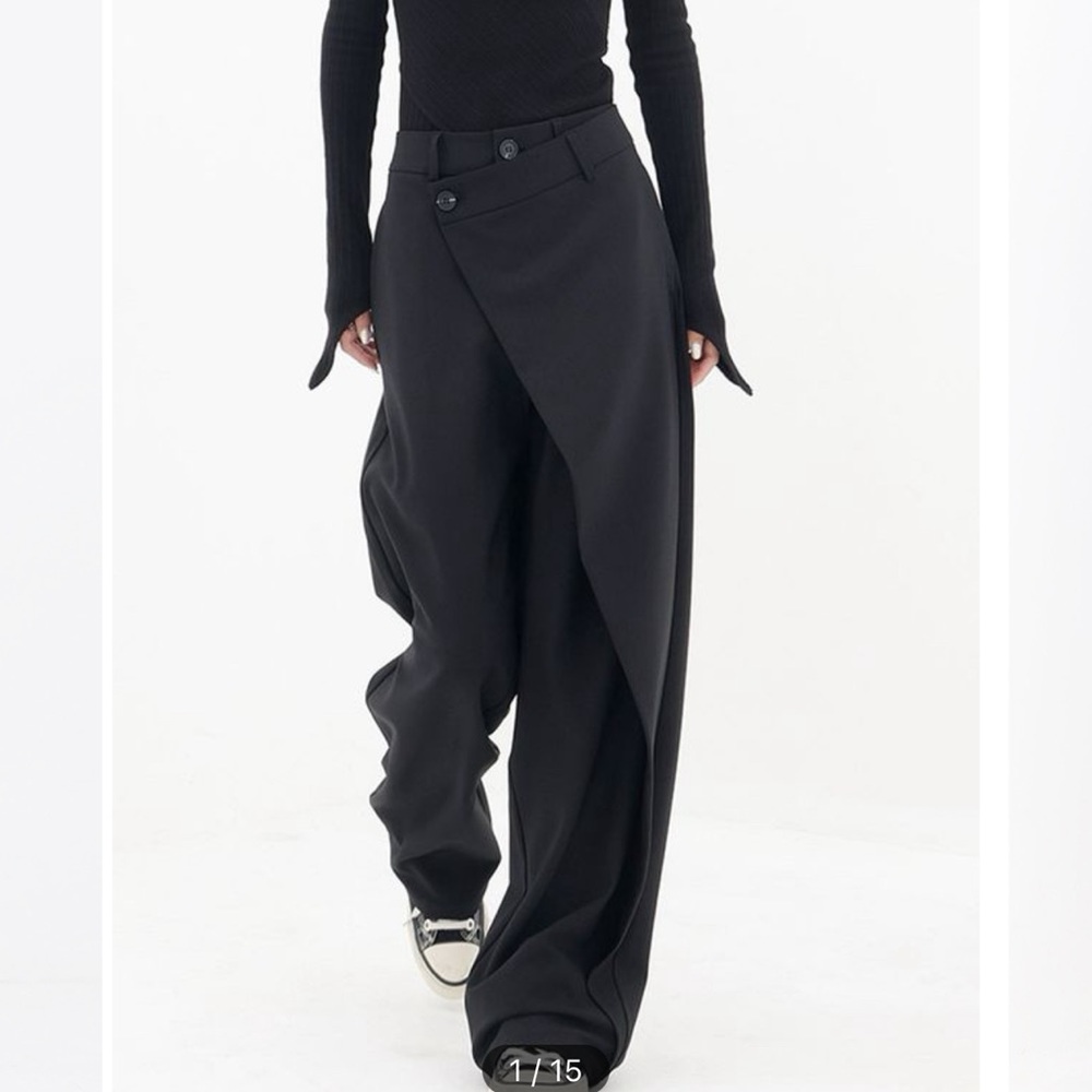 Commense Black Wide-Leg Pants